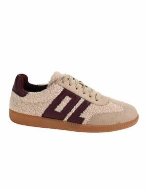 NEW DIRTY LAUNDRY women's trackstar shearling sneaker in taupe multi